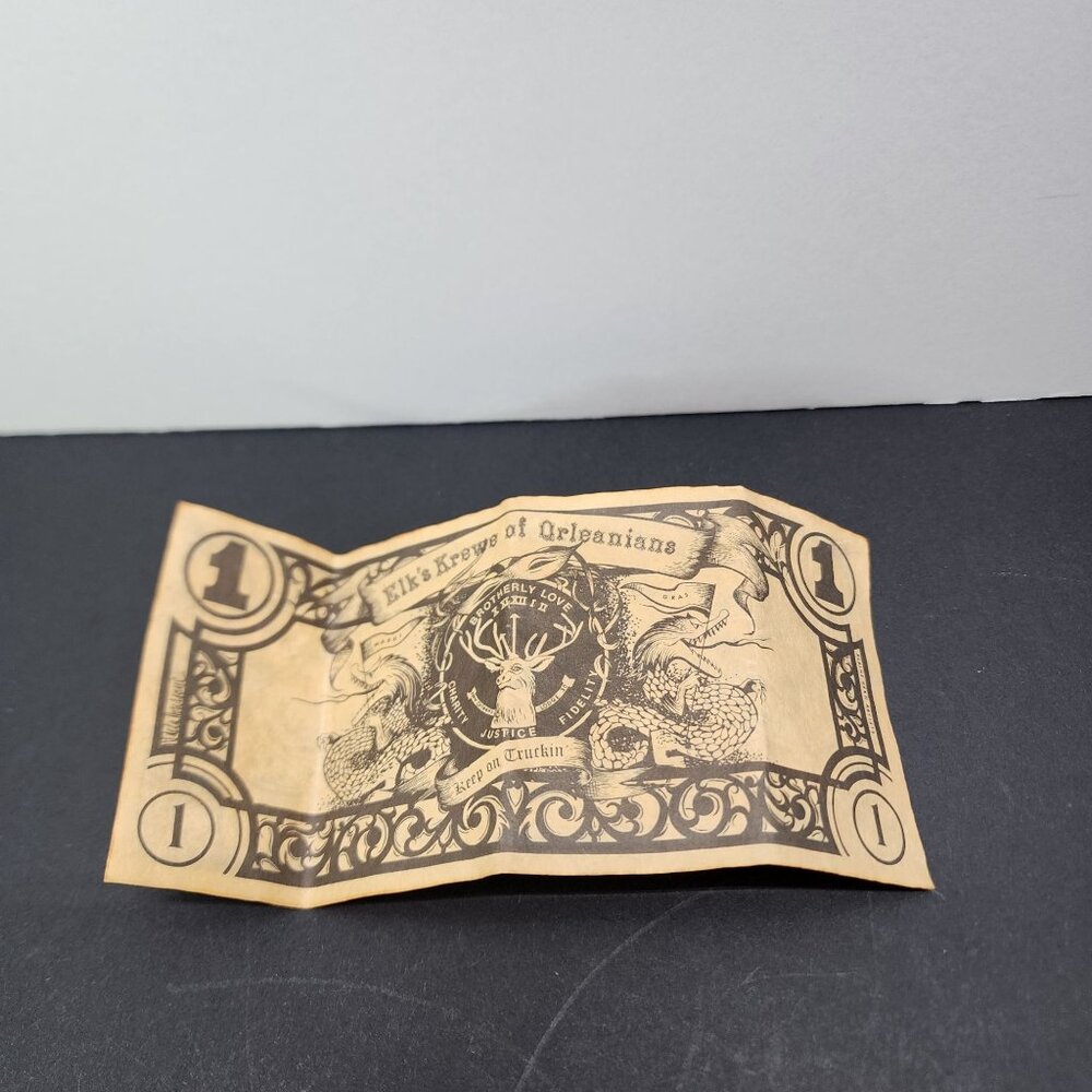 Elk's Krewe of Orleanians $1 ONE Dollar 1974 Carnival Currency - Picture 3 of 5